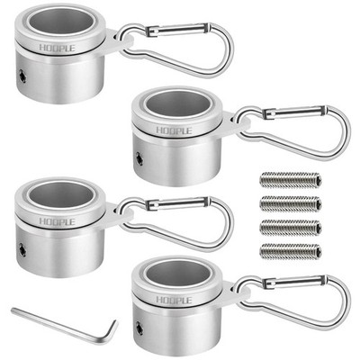 Flag Pole Rings 4 Pack   360° Rotating Anti-Wrap Flag Pole Clips with Aluminum