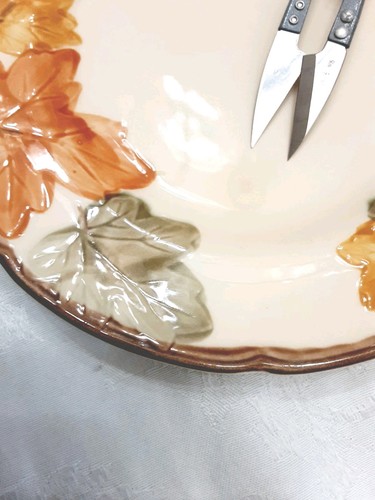 Set 2 Piatti Pranzo Ottobre Francescani Vintage 8" Autunno Autunno Foglie Marrone - Foto 22 di 22