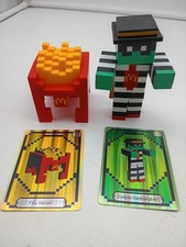2025 McDonald  s Minecraft Toy Lot Set Zombie Hamburglar Fry Helmet W/ Cards