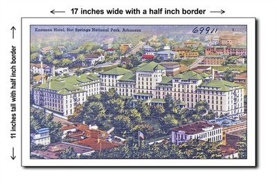 Arkansas 1940s - Eastman Hotel, Hot Springs National Park, Arka - 11x17 Poster
