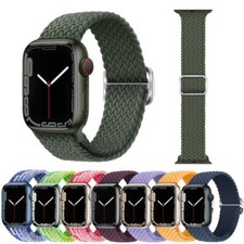 For Apple Watch Ultra SE 9/8/6/5/4/3/2 Nylon Braided Strap Band Stretch Elastic