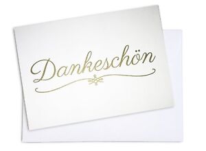 15 Dankeskarten Mit Umschlagen Dankeschon Gold Danksagungskarten Danke Sagen Ebay