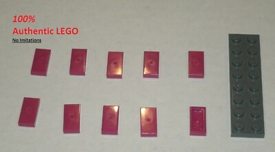 LEGO NEW 1x2 Magenta Tile (10x) 4611415 Brick 3069