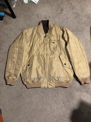 Vintage Y2K Men s Large Sean John Tan/ Brown Reversible Puffer Bomber Jacket