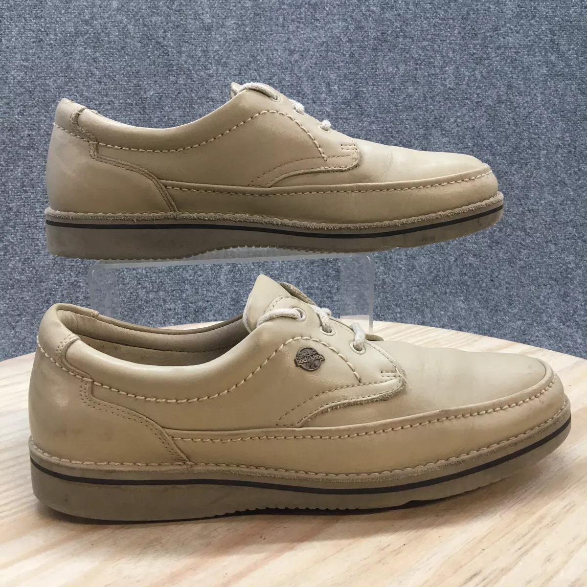 The Body Shoe By Hush Puppies Mens 10M Walking Sneaker Ivory Beige Leather 18912