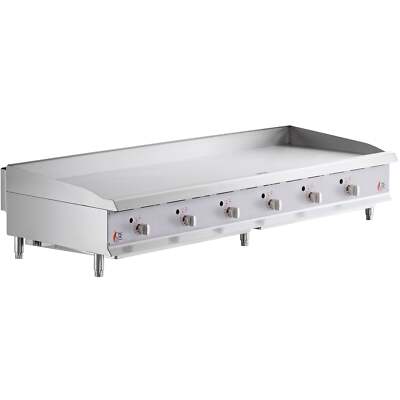 72'' Gas Countertop Griddle with Thermostatic Controls - 180,000 BTU