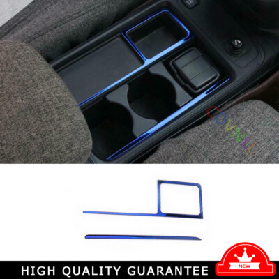 Console Storage Box Frame Trim 2PCS For Honda CRV CR-V 2012-2016 Blue Titanium