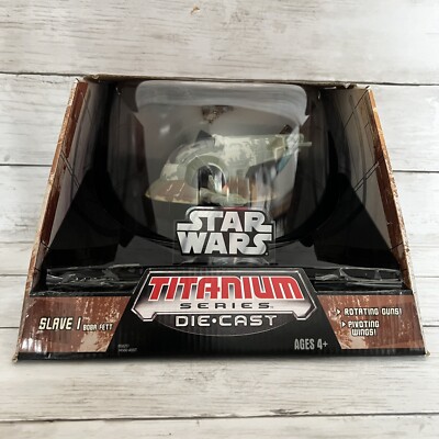 Hasbro STAR WARS Titanium Series BOBA FETT Slave 1 Diecast Starship Fig 2006 NOS