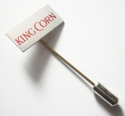 P437) King Corn Logo Vintage Werbeabzeichen Krawatte Anstecknadel