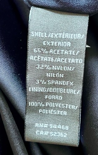 Abito VERA WANG nuovo 12 cocktail foderato increspato raso navy contemporaneo tubino zip - Foto 19 di 24