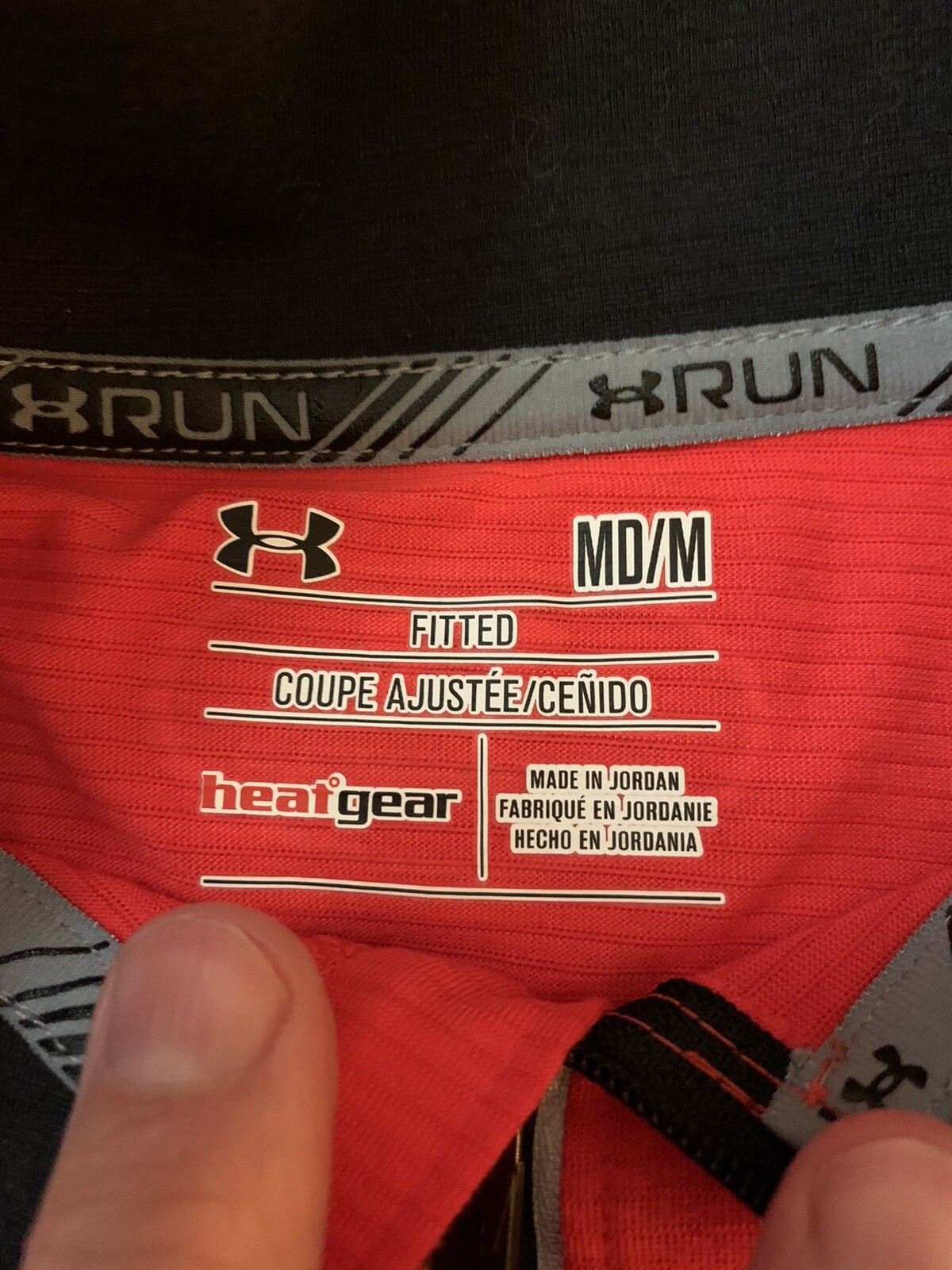 Under Armour Red Fitted Threadborne Run Heatgear Half Zip Size Medium