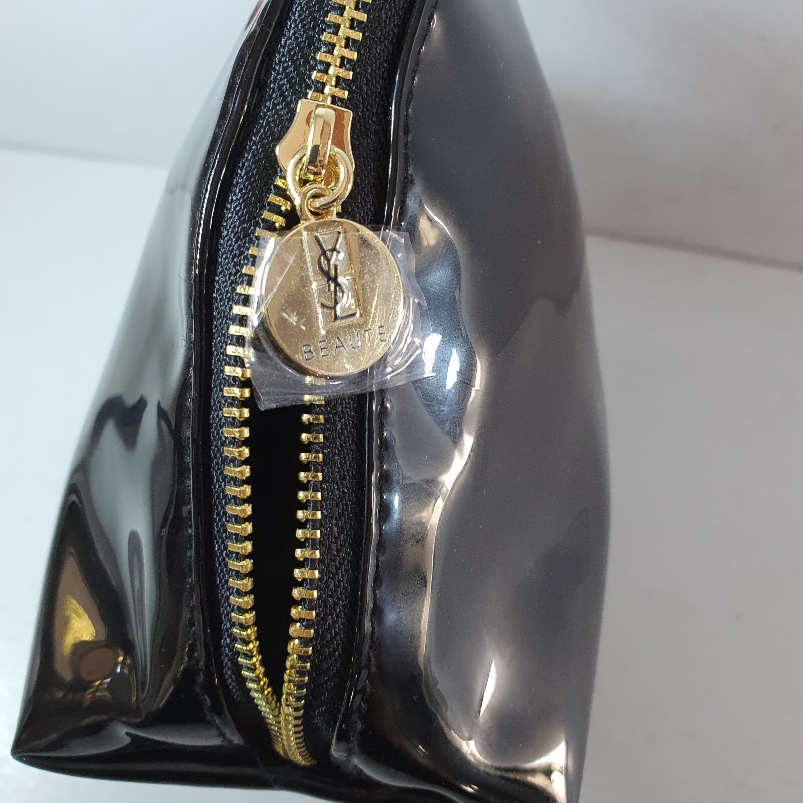 Yves Saint Laurent Borsa Trucco PVC Nero Logo YSL Borsa Viaggio Cosmetici