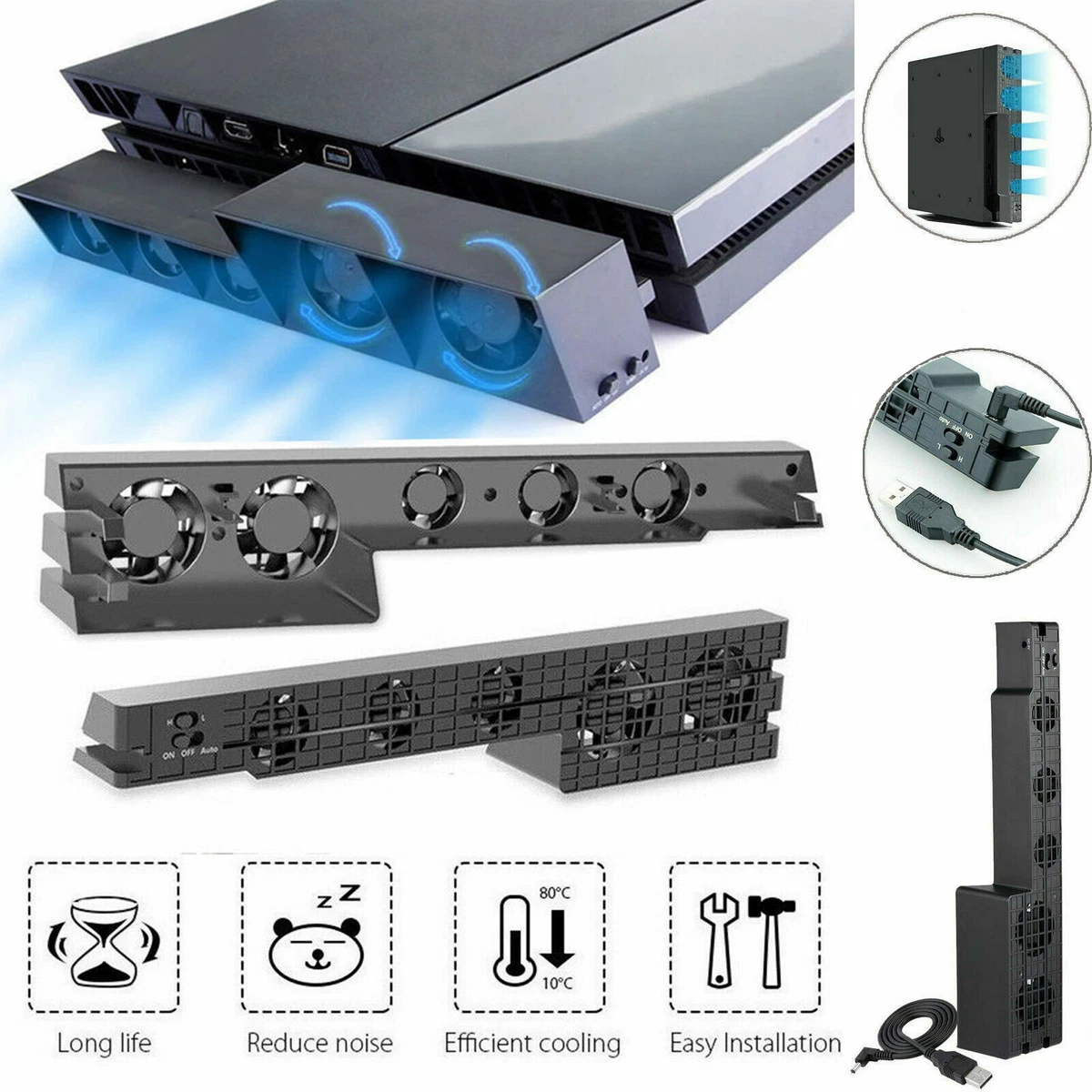 For PS4/Pro Accessories Play Station 4 Host Cooling Cooler External | eBay