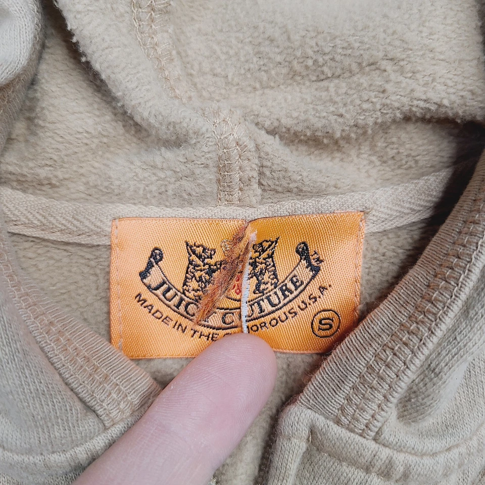 Moletom com capuz vintage Juicy Couture feminino pequeno gráfico de surf Y2K zíper completo feito nos EUA - Imagem 3 de 4
