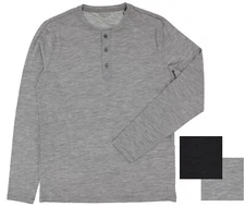 Taylor Stitch Men's Henley Shirt Merino Wool Base Moisture Wicking Long Sleeve