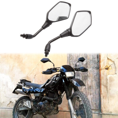 2pcs Motorcycle Rear View Side Mirror Black For Yamaha  XT250 XT500 XT600 XT750