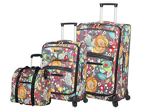3 Piece Softside Spinner Suitcase Set Pattern Collection