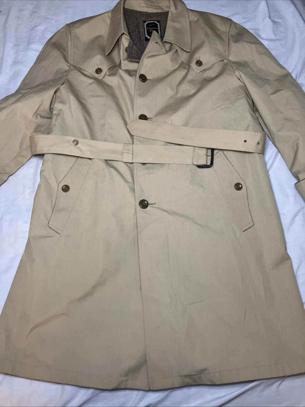 Manteau trench pluie vintage Christian Dior Paris taille 46R doublé laine