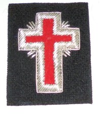 Medieval Masonic Mason Knight Templar Cross Uniform Sleeve Award Lodge Patch KT