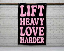 Motivational Gym Flag - Fitness Wall Art for Home and Garage Gyms
