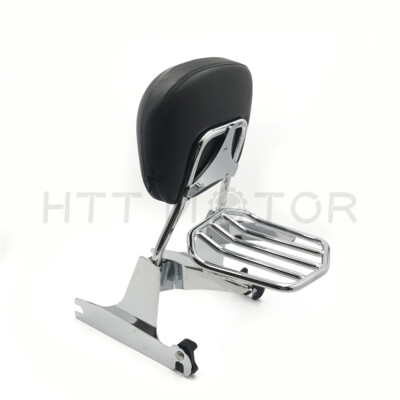 Detachable Backrest Sissy Bar Luggage Rack for Harley Softail Night Train 00-05
