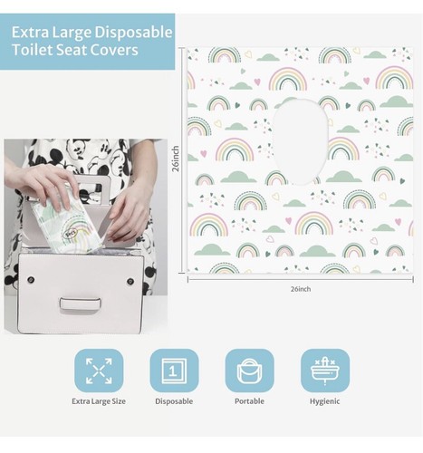 5 Packs of 20 Disposable Fabric Waterproof Toilet Seat Covers with Non-Slip Back - Picture 3 of 3