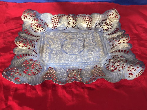 Middle Eastern CARVED SOLID 84 STERLING SILVER DISH 1113 grams Or 39.26 Oz - Picture 17 of 17