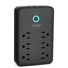 Gosund USB Outlet Wall Shelf 3 USB 6 Ports - Shelf & Multi Plug Outlet Extender