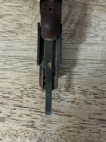 Antique Vintage Wood Shuttle Punch Sliding Needle Weaving Rug Hooking Tool - Picture 8 of 9