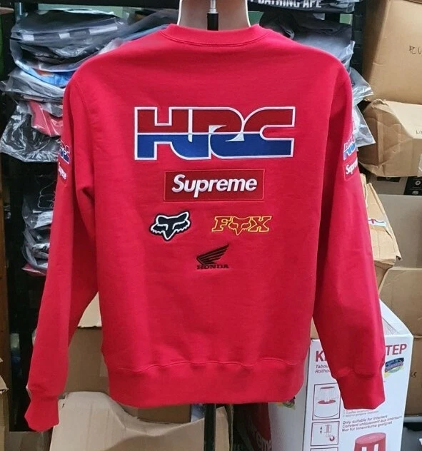 FW19 Supreme x Fox Racing Sweatshirt red crewneck size M medium HRC