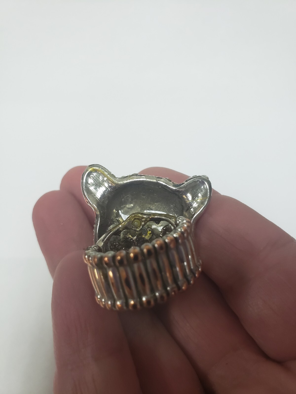 Snow Leopard Stretch Rhinestone Statement Ring - image 2