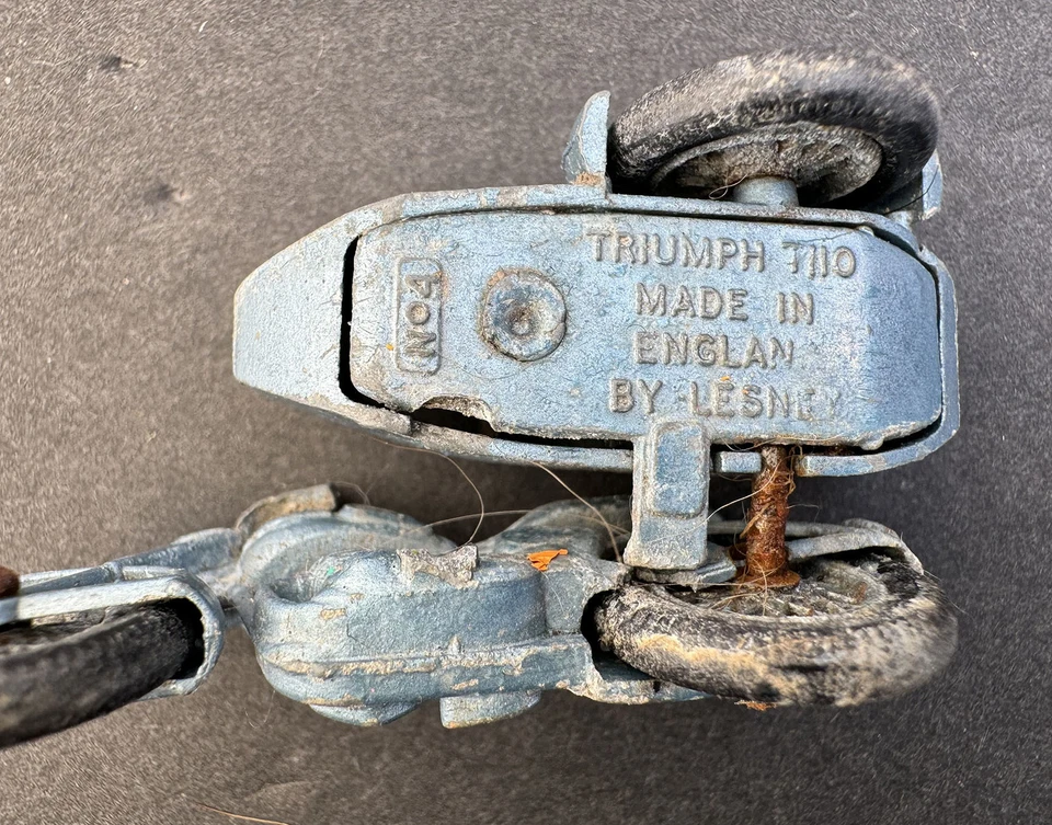 Motocicleta vintage Lesney Matchbox Nº04 Triumph T110 con sidecar diecast Foto 3 de 3