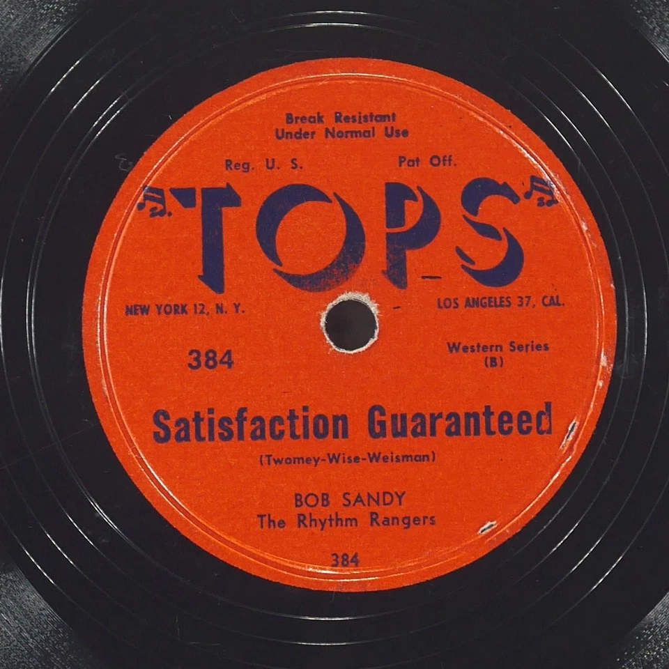 BOB SANDY There Stands The Glass TOPS RECORDS 384 VG+ 78 10"  Country Foto 3 de 4