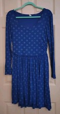 Old Navy Blue Large 💯% Polyester Long Sleeve Dress
