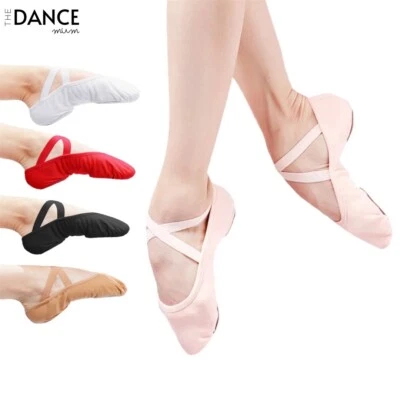 THE DANCE MUM CANVAS Split Sole | Dance Ballet Shoes | Girls Kids Children Adults Sizes