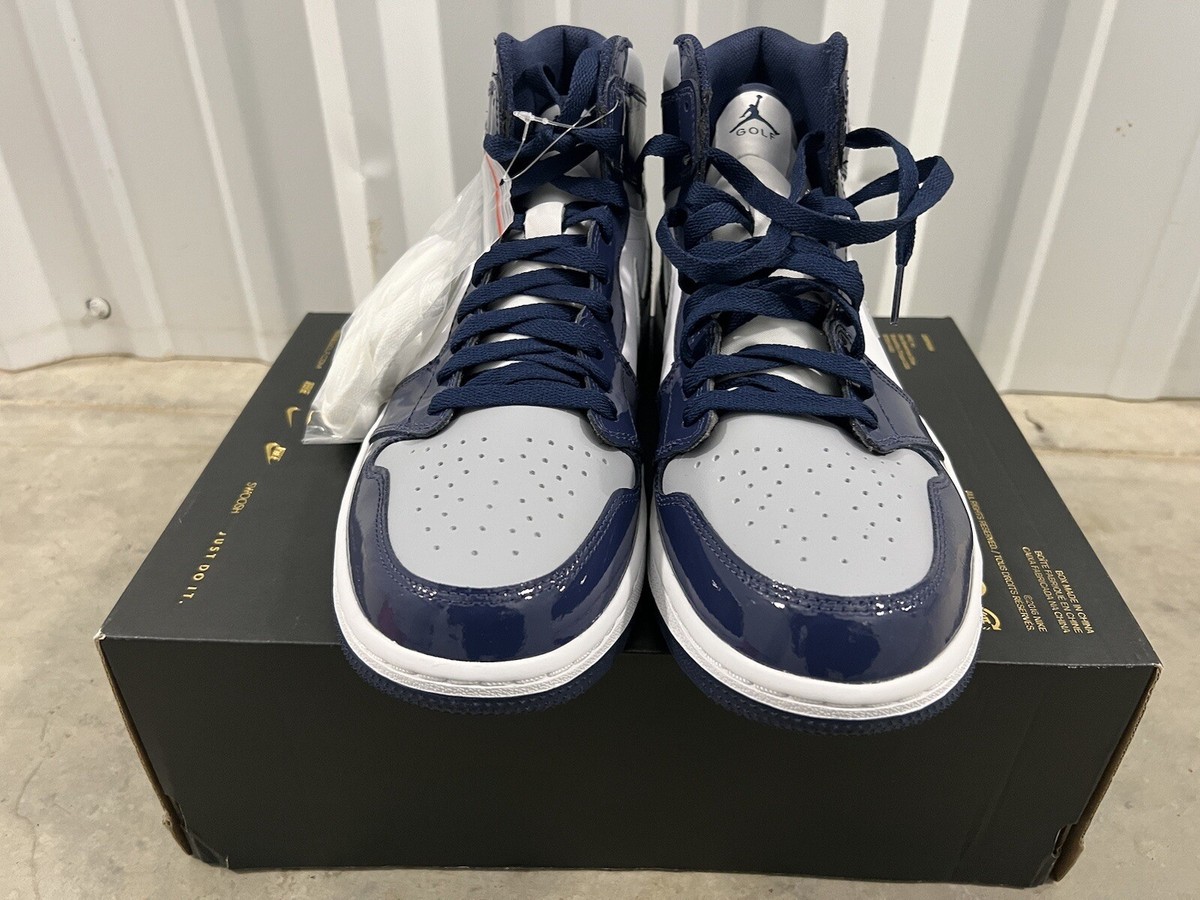 New Nike Jordan 1 Retro High Golf Shoes Patent Midnight Navy DQ0660-100 Sz 9 Air Jordan 1 High Golf  main image 2