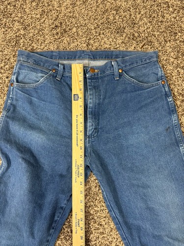 Men’s Wrangler Jeans Mens 36x34 Blue 13MWZ Cowboy Denim Pants EUC Jeans - Picture 5 of 8
