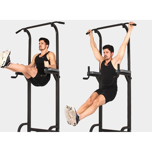 Fitness Station Tower Dip Bar Home Gyms Pull Up Stand Multi Function w/FID Bench - Picture 5 of 11