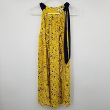 Skies are Blue Yellow Ruffle Front Women's Dress Size Small