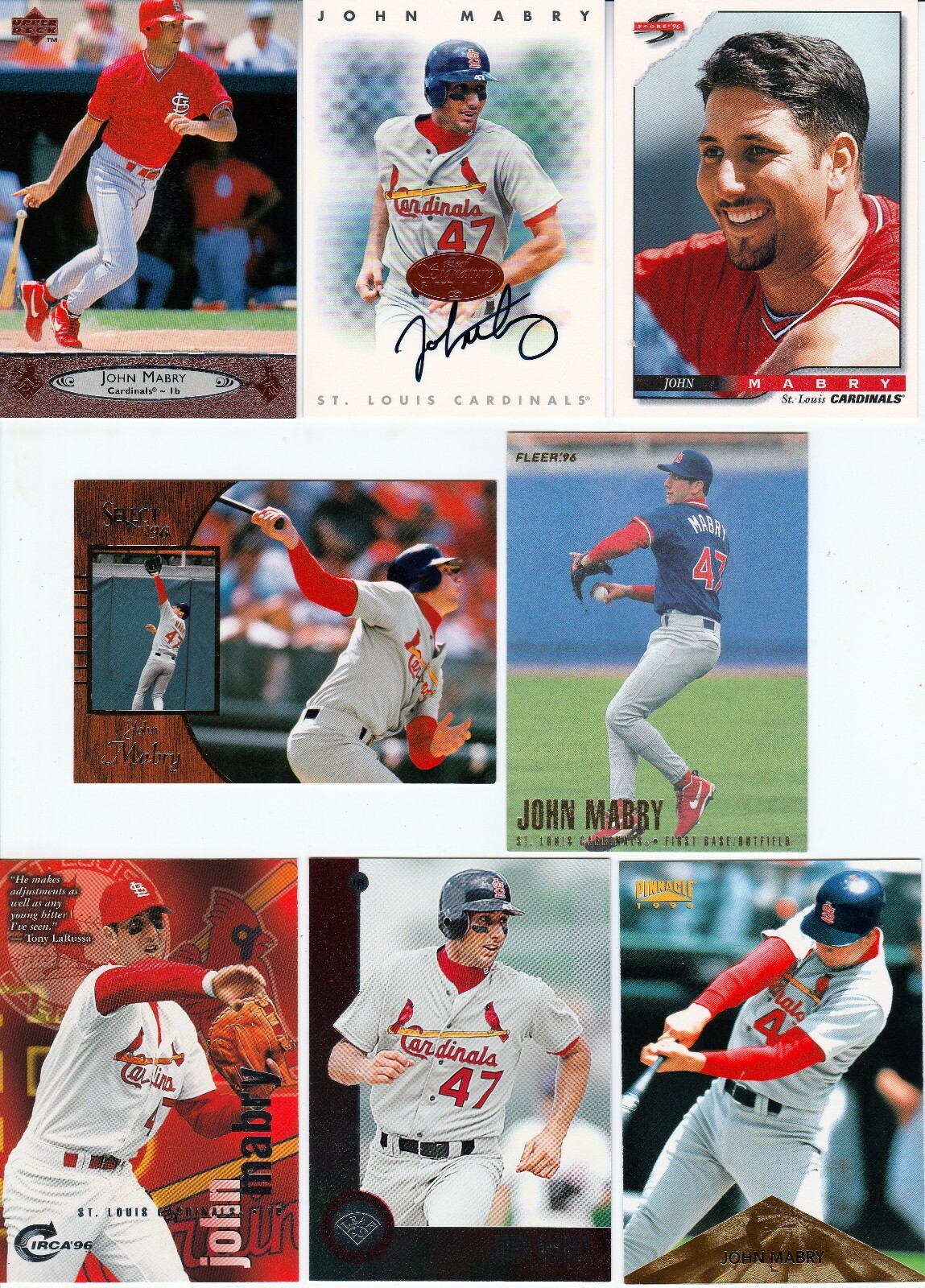Huge 40 different JOHN MABRY cards lot 1992 2005 all baseball