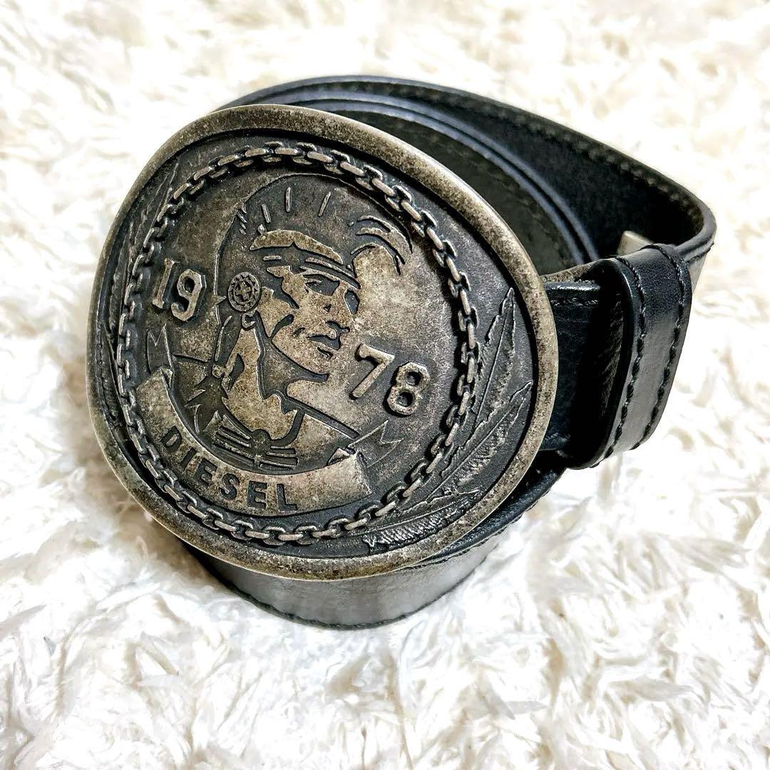 Diesel leather belt ベルト イタリア製 30 75cm B-DLOGO: Belt in Italian vegetable-tanned leather | Diesel