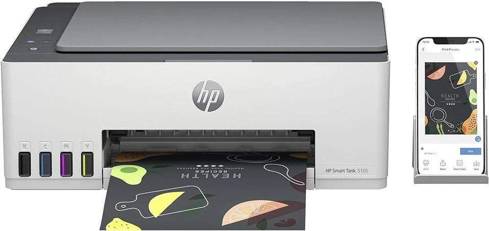 HP Smart Tank 5105 WLAN All-in-One Farbdrucker + Tinten - Bild 2 von 4