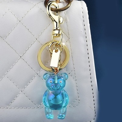 Bear Pendant Keychain Car Key Chain Bag Charms Cute Transparent Keychain