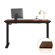 Oikiture Standing Desk Top Adjustable Electric Desk Board Computer Table Walnut — image 7