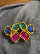 Vintage Multicolor Crystal Clip-on Earrings G...