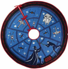 Hallmark Star Wars Force is Strong Fiber Optic Christmas Tree Skirt w/ Cord