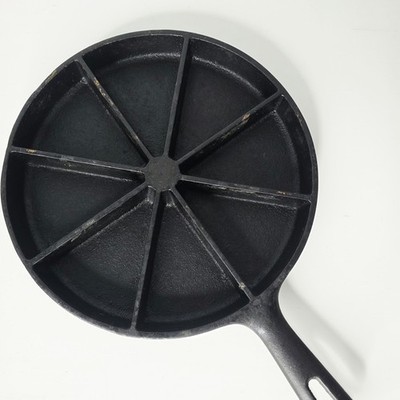 VINTAGE CAST IRON DUAL LOGO CORN BREAD SKILLET 8 SLICE ~ GRISWOLD & WAGNER WARE