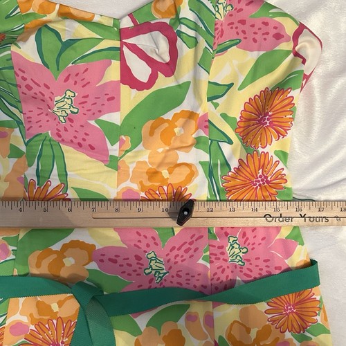 Lilly Pulitzer Sleeveless Floral Shift Sheath Dress 8 Belted Paradise Spring - Picture 5 of 10