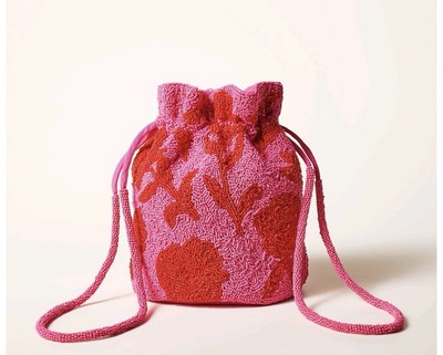 在庫あり♪Kate Spade×TARGETコラボ★ビーズ巾着バケットバッグ Beaded Classic Rose Drawstring Bucket Bag Kate Spade new