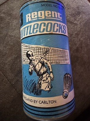 Vintage Regent Shuttlecock Canister With Shuttlecocks